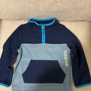 OshKosh B'gosh Navy and Light Blue Kids Fleece Quarter Zip
